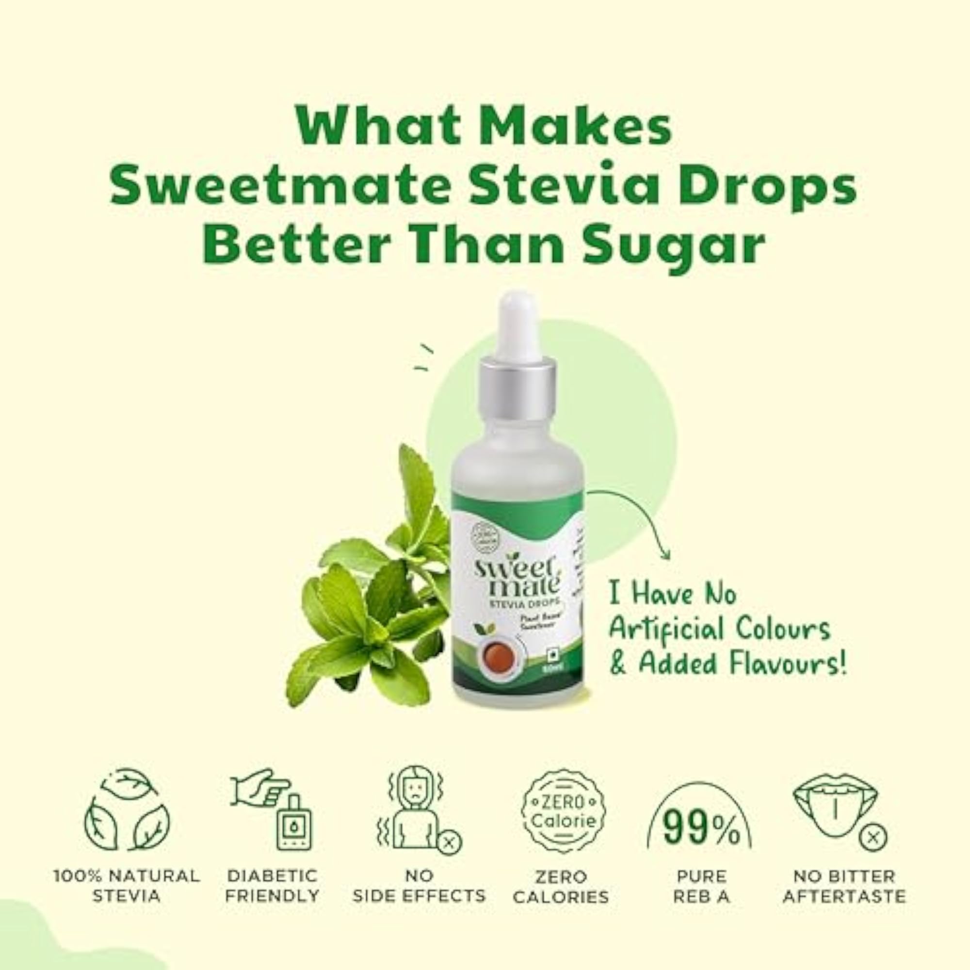 Stevia Drops, 50ml, Natural Leaf Extract